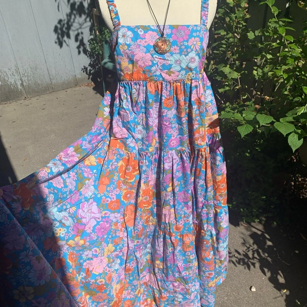 Free People Multicolor Floral Backless Dress - Picture 2 of 6